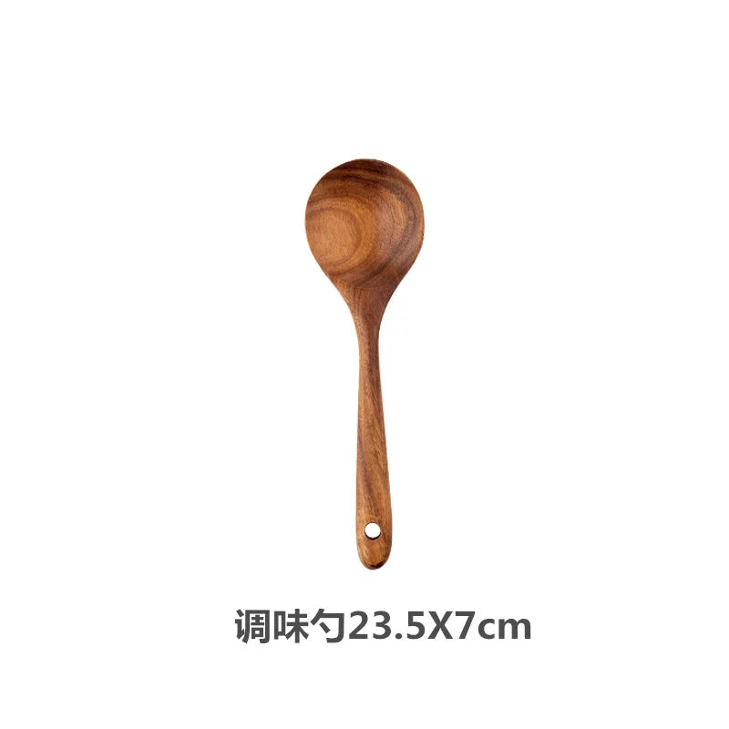 Eco Teak Wood Spatula Set - Non-Scratch Utensils for Nonstick Cookware | NODISHDRAMA
