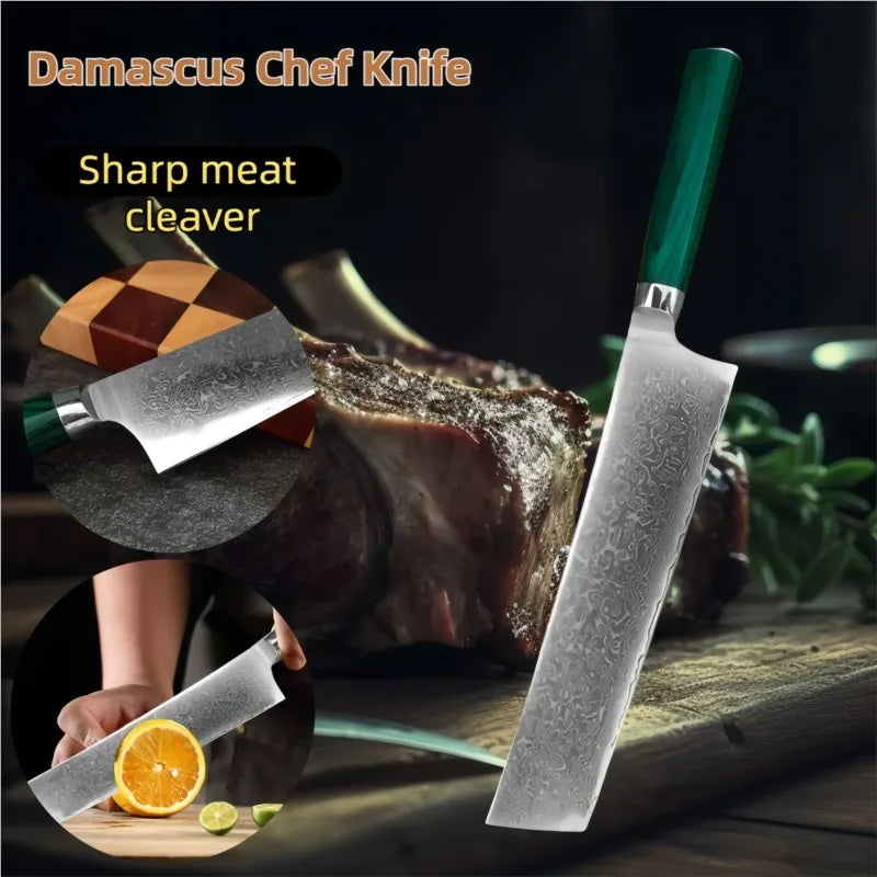Damascus Steel Nakiri Knife - Precision Vegetable & Sushi Chef's Blade | NODISHDRAMA