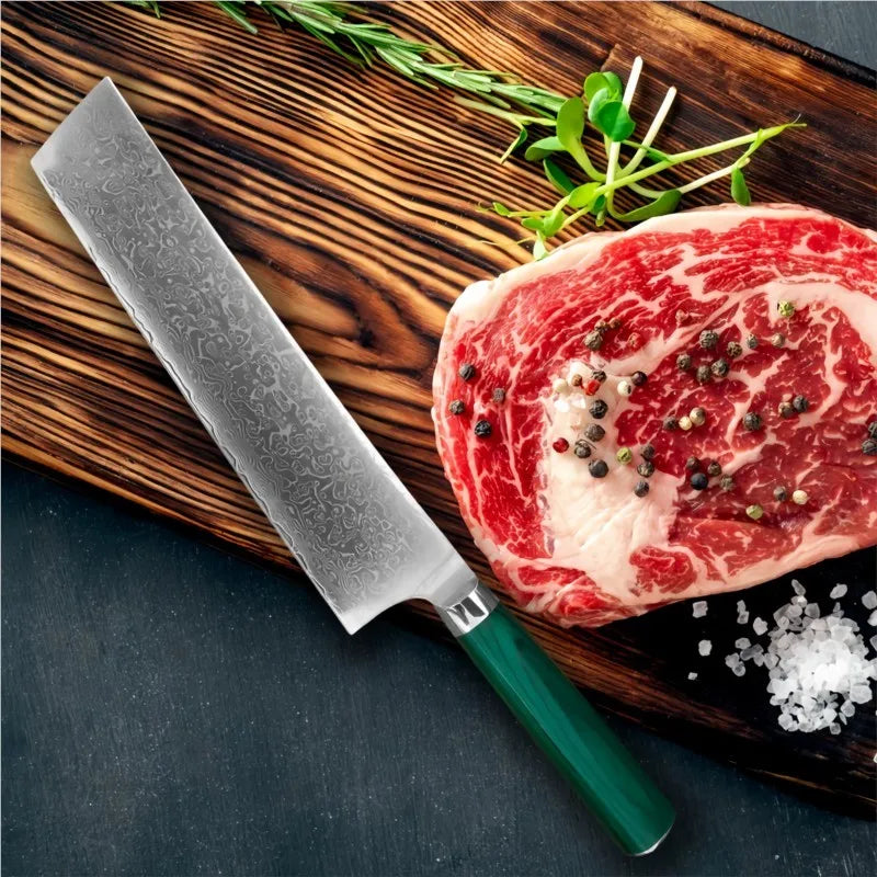 Damascus Steel Nakiri Knife - Precision Vegetable & Sushi Chef's Blade | NODISHDRAMA