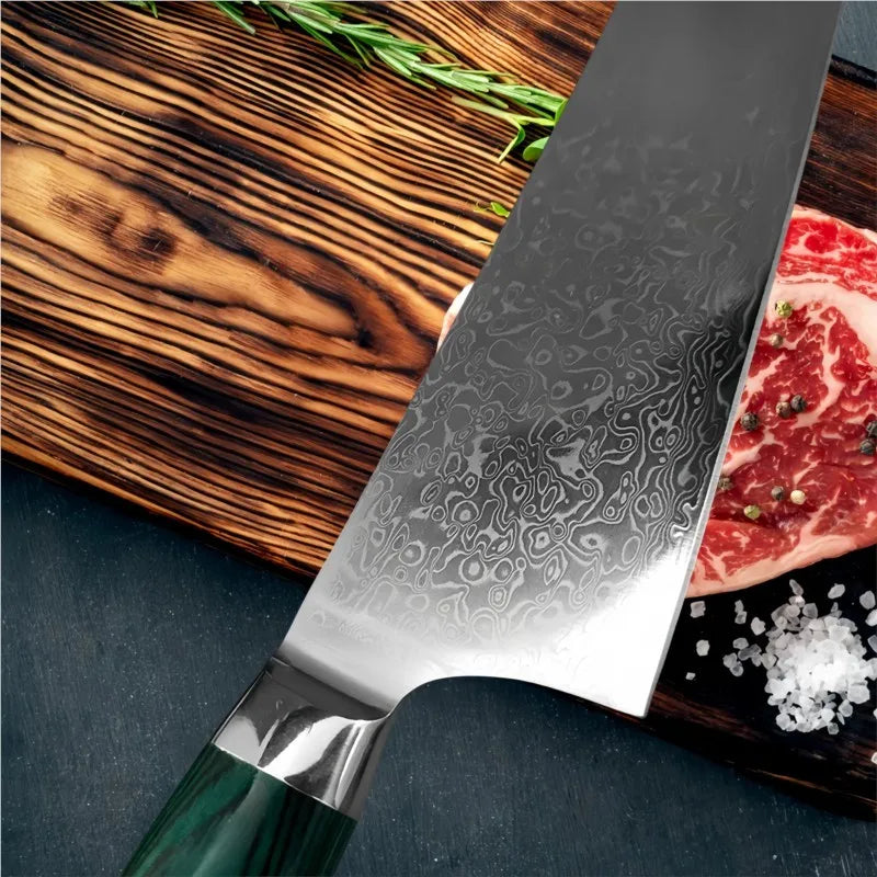Damascus Steel Nakiri Knife - Precision Vegetable & Sushi Chef's Blade | NODISHDRAMA