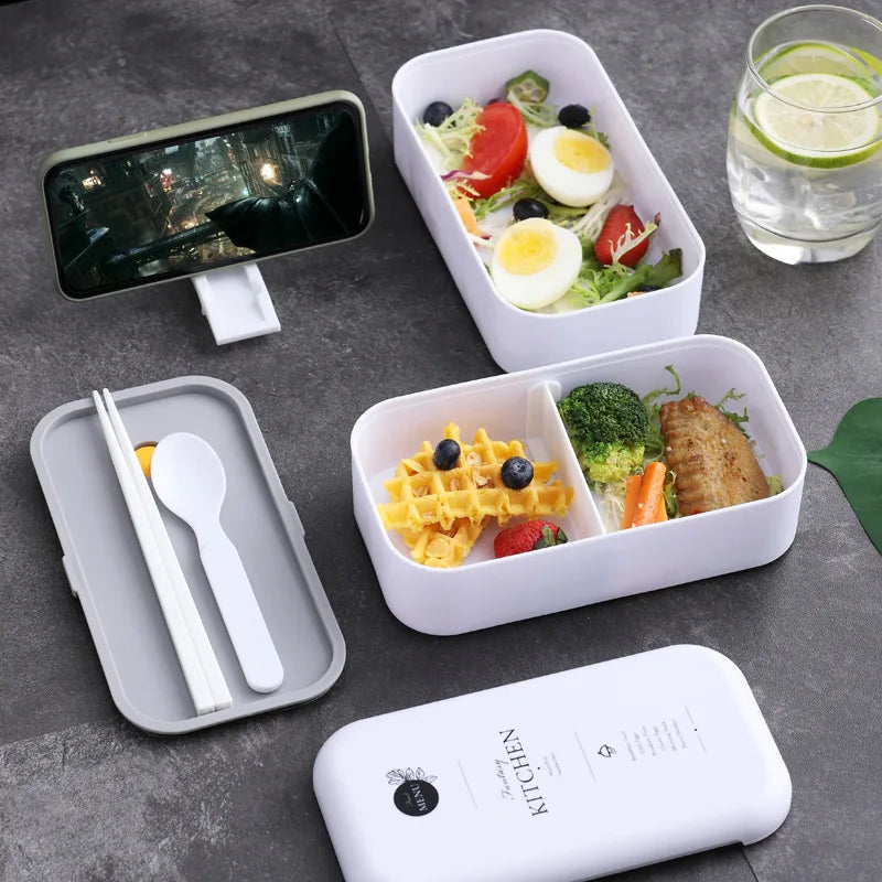 Eco Kids' Bento Lunch Box: Microwave-Safe, Leakproof Meal Prep Container | NODISHDRAMA