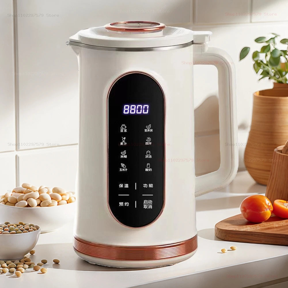 Compact 1.5L Soymilk Machine - 10-Blade Blender for Juices & Plant Milks