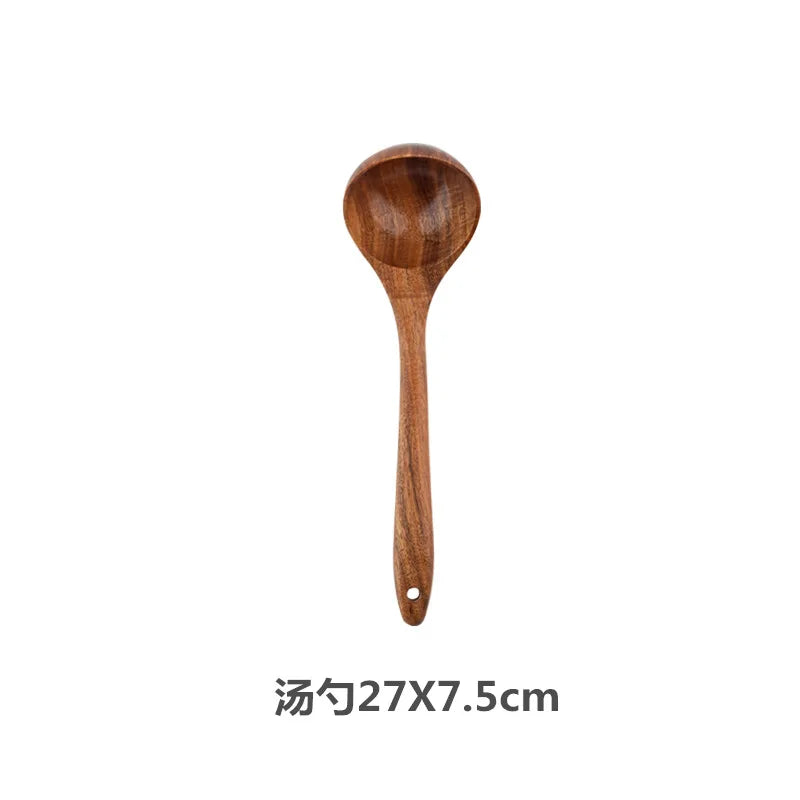 Eco Teak Wood Spatula Set - Non-Scratch Utensils for Nonstick Cookware | NODISHDRAMA