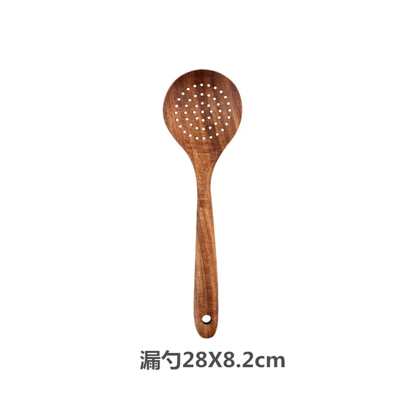 Eco Teak Wood Spatula Set - Non-Scratch Utensils for Nonstick Cookware | NODISHDRAMA