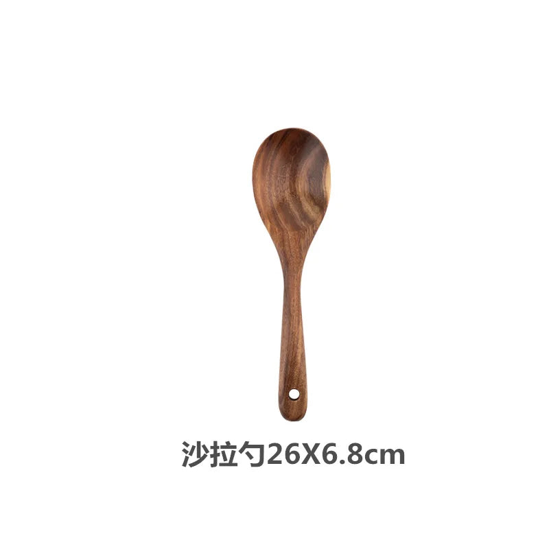 Eco Teak Wood Spatula Set - Non-Scratch Utensils for Nonstick Cookware | NODISHDRAMA